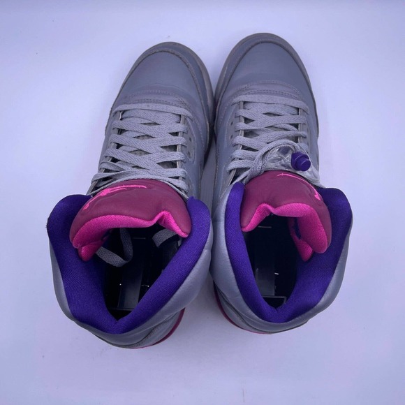 Nike Jordan Retro 5 Cement Grey Pink Shoes Athletic Womens Size 8.5 Kids Youth 7 - Picture 7 of 9